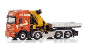 WSI01-4385 - Camion porteur avec grue de déchargement PALFINGER PK 135.002 TEC7 et Ballast du transporteur TAGE E NIELSEN - SCANIA R Highline CR20H 8x4