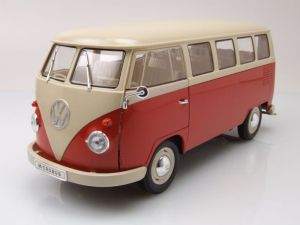 WEL18054ROUGE - Bus de 1963 couleur rouge et beige – VW T1