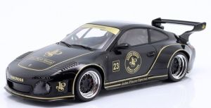 MOD18326 - Voiture de sport couleur noir et or N°23 - PORSCHE  997 RWB JPS John Player spécial