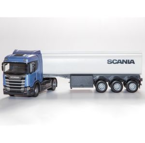 EMEK90600 - Camion  bleu métallisé avec remorque citerne 3 essieux – SCANIA R450 4x2