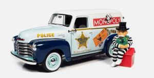 AWSS129 - Véhicule MONOPOLY avec figurine - CHEVROLET Van de 1948 Police