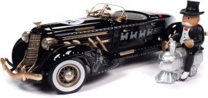 AWSS140 - Voiture MONOPOLY avec figruine - AUBURN 831 Speedster de 1935 couleur noir et or