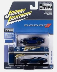 JLCT012-D - Voiture sous blister de la série COLLECTOR TINS - DODGE Viper GTC 2017 Bleu