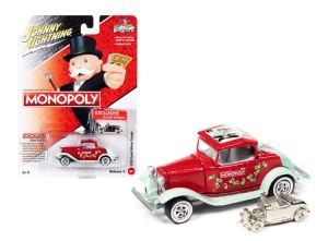 JLSP213 - Voiture sous blister - MONOPOLY - FORD HI-BOY Coupé 1932 rouge