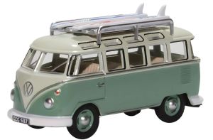 OXF76VWS005 - Van de couleur blanc et turquoise avec surf – VW T1 Samba bus