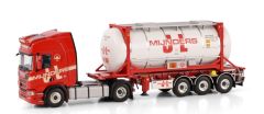 WSI01-4088 - Camion avec porte container et container citerne - J.L. MIJNDERS TRANSPORT – SCANIA R Highline CR20H 4x2