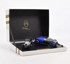 NOREVAMC0191312 - Coffret de 2 voiture citroen 2019 - Centenaire - Type A couleur grise avec Concept car 19_19 couleur bleu