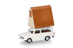 HER024167-002 - Voiture avec tente de toit gris blanc – TRABANT 601 Universal