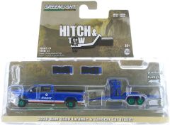 GREEN32250-D_VERT - Voiture avec jantes vertes sous blister de la série HITCH & TOW - DODGE RAM 2500 Laramie 2020 et porte-voiture MOPAR