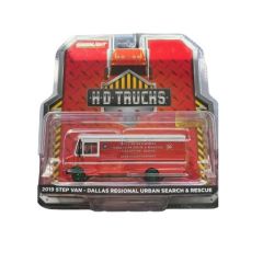 GREEN33250-BVERT - Camion de pompiers avec jantes vertes sous blister de la série H.D Trucks – Service d'incendie de Dallas - STEP Van 2019