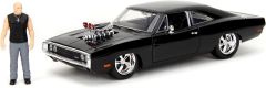 JAD35907 - Voiture du film Fast and Furious – avec figurine Dom's – DODGE Charger de 1970 couleur noir