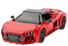 JAM402835 - Voiture en briques à assembler de couleur rouge – AUDI R8 Spyder