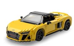 JAM402836 - Voiture en briques à assembler de couleur jaune – AUDI R8 Spyder