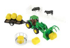 ERT47519 - Ensemble de fenaison - Tracteur JOHN DEERE avec chargeur et accessoires