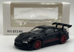 NOREV750062 - Voiture de 2022 couleur noir avec autocollants rouge – PORSCHE 911 GT3 RS