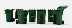 FIGE90-0519 - 6 poubelles de couleurs verte