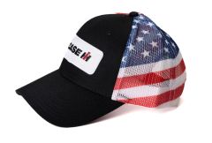 CIHFM - Casquette de couleur noir avec arrière en maille drapeau américain – CASE IH