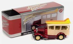 JLCT011-E - Voiture sous blister de la série COLLECTOR TINS - FORD Model A Woody 1931 Rouge et beige