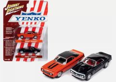 JLPK019B-1 - Voiture sous blister de la série TWIN PACK série B - CHEVROLET Camaro 1969 orange et CHEVROLET Camaro 1967 Noir - YENKO