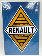 MAGPB210 - Plaque de 20x30 cm couleur bleu avec logo RENAULT