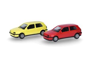 HER014014 - 2 unités en kit à monter - VOLKSWAGEN Golf III VR6 jaune et rouge