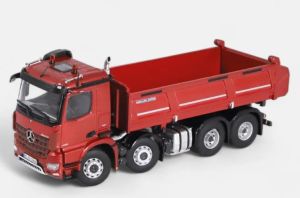 NZG1066/10 - Camion avec benne meiller de couleur rouge métallisé – MERCEDES Arocs 8x4