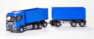 EMEK28864 - Camion porteur container avec remorque container - SCANIA R500 8x4 bleu