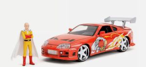 JAD35347 - Voiture avec figurine ONE PUNCH MAN - TOYOTA Supra de 1995 couleur rouge