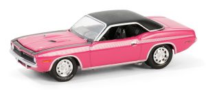 GREEN37310-D - Voiture sous blister de la série BARRETT JACKSON - PLYMOUTH Cuda 1970 de couleur Rose