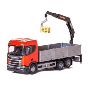 EMEK50605 - Camion rouge avec grue arrière de chargement HIAB – SCANIA CR 500 6x4