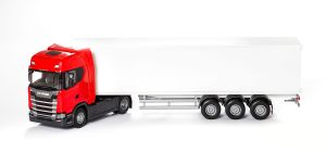 EMEK86005 - Camion avec remorque de couleur blanche - SCANIA CS410 4x2 rouge