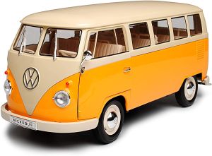 WEL18054W - Mini bus VOLKSWAGEN T1 de 1962 de couleur blanc et orange